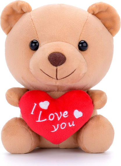 Teddy Bear Plush with “I Love You” Heart – Cute 6-Inch Stuffed Animal Gift for Mom, Girlfriend, Wife, Valentine’S Day, Birthday & Anniversary