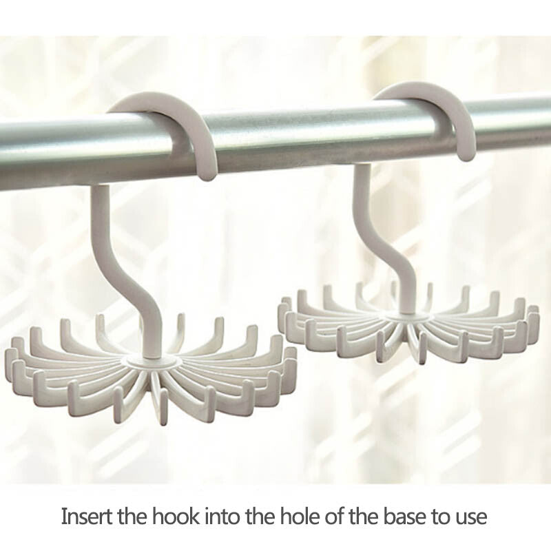 360 Degree Rotating Space Saving Rack 20 Hooks Ties Belts Bras Underwear Hanger