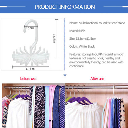 360 Degree Rotating Space Saving Rack 20 Hooks Ties Belts Bras Underwear Hanger