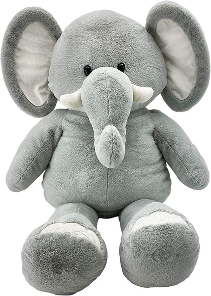 | Sqoosh2Poof Giant, Cuddly, Ultra Soft Plush Stuffed Animal with Bonus Interactive Surprise | 54“ Tall | Grey Elephant